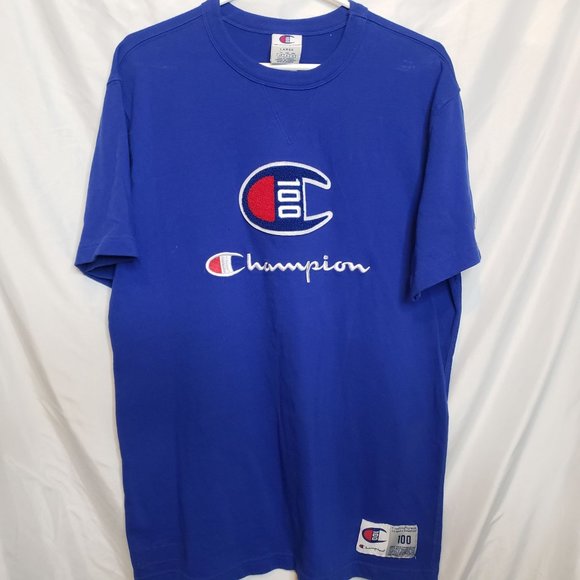 Champion Century 100 Logo Tshirt Size Large Preowned - Picture 1 of 5
